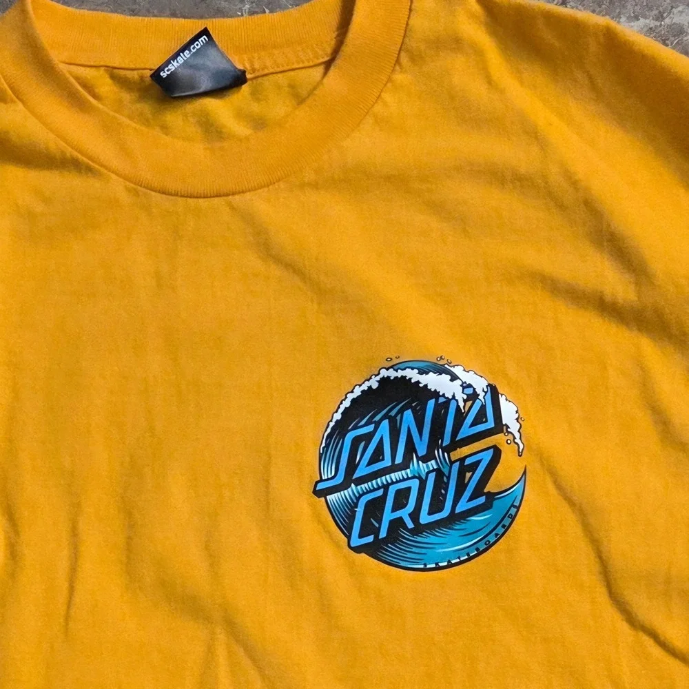 Santa Cruz Skateboards Mens Yellow Wave Logo Long Sleeve Graphic T-Shirt L - Picture 7 of 7